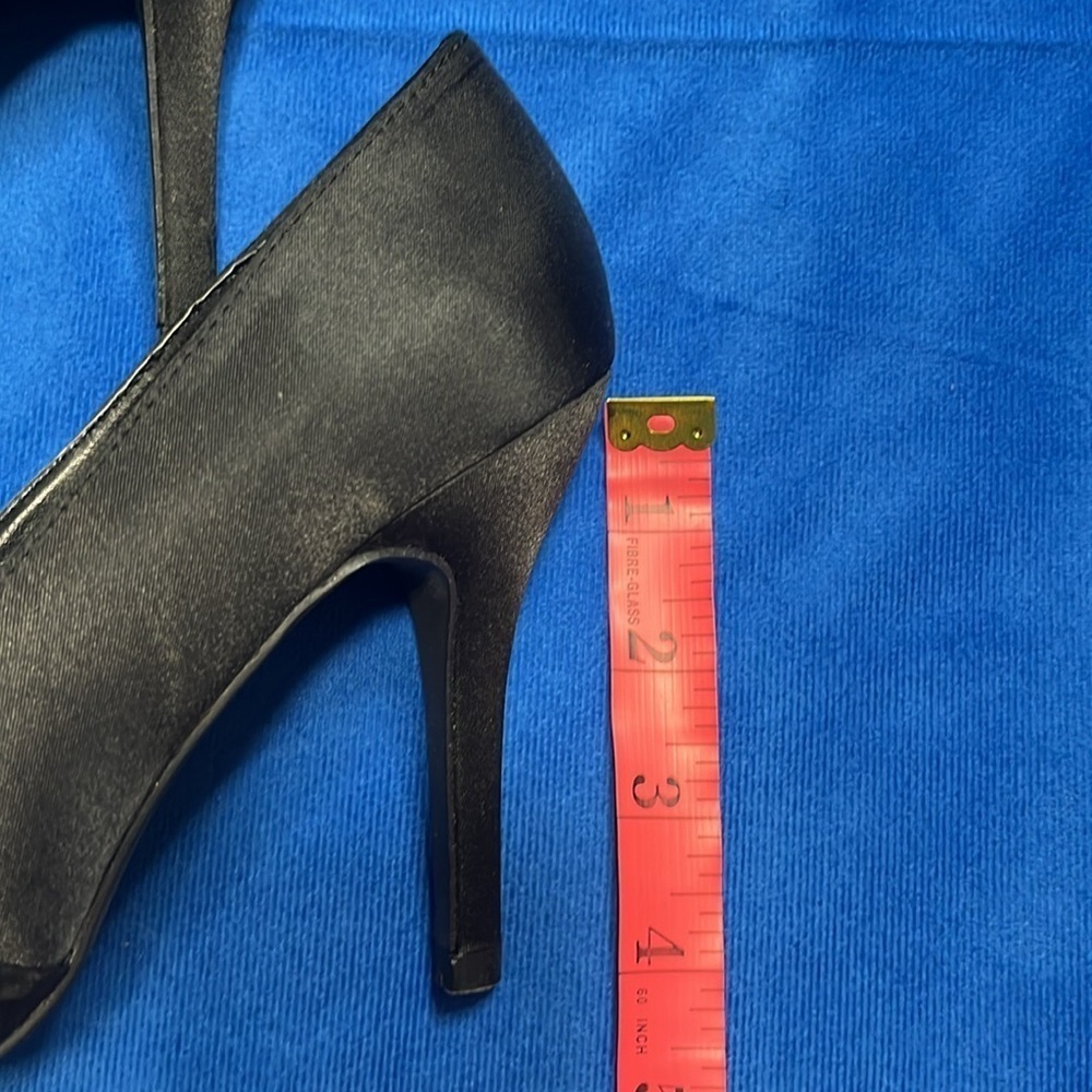 ⭐️ NIB - Taxi black satin peep-toe heels- size 36 - Picture 7 of 10